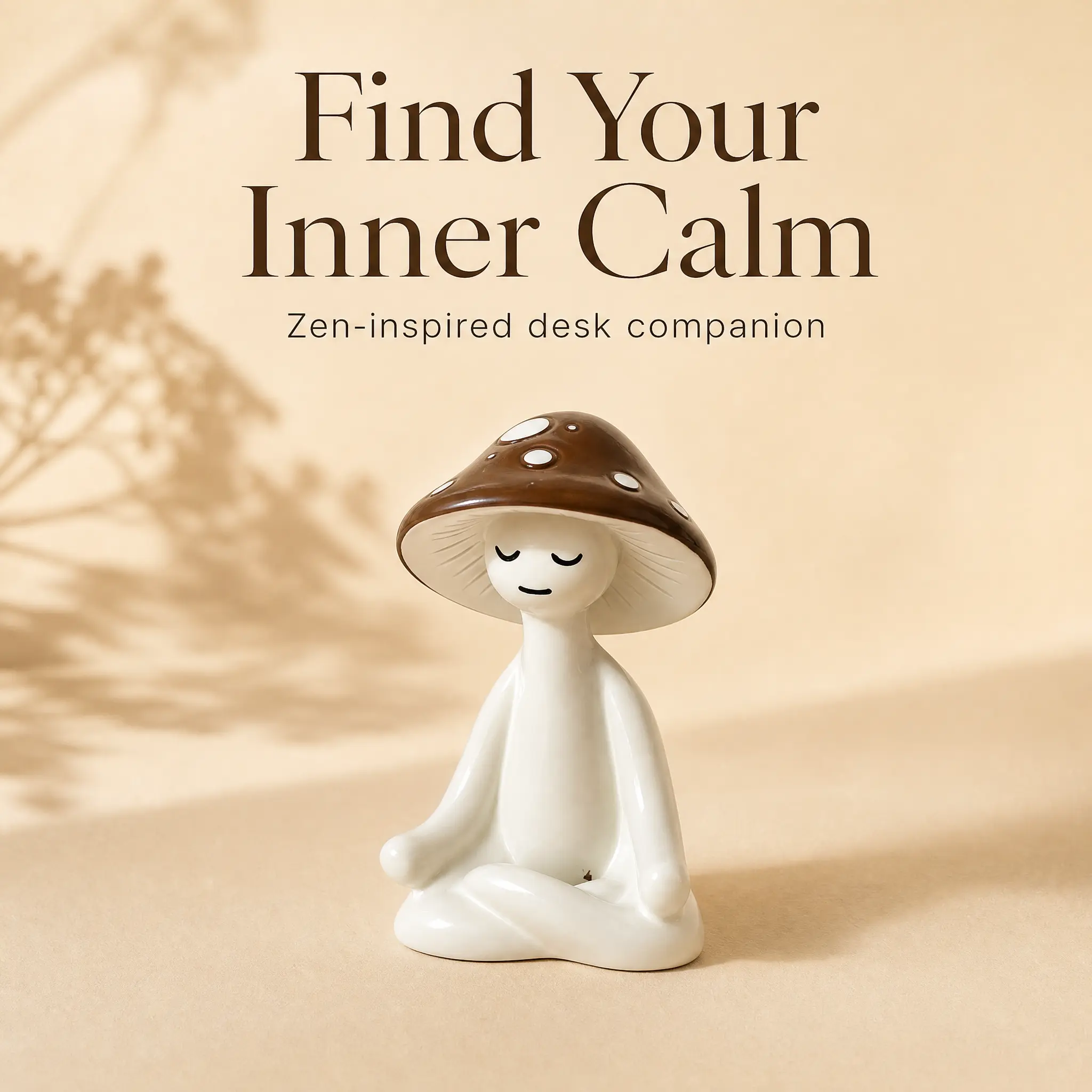 Whimsical Fairy Meditation Mushroom Statue Figurine - Waterproof Resin Sculpture Ornaments, Home Office Decor, Tiny Desktop Gift for Relaxation & Peace, Resin Sculptures, Statue Figurines