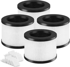 TZ-K1 Replacement Filter Compatible with ToLife TZ-K1 Air Clean Purifier, AROEVE MK01 MK06 / Kloudi DH-JH01/FreAire KN-6391RGB3-in-1 H13 HEPA Filter with Extra 20 Aroma Pads. 4 Pack (White)