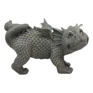 Ebros Whimsical Peeing Garden Dragon Statue 12"Long Baby Dragon Cocking Leg Figurine