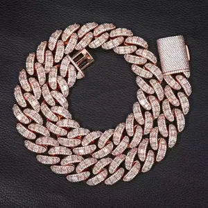 M2-9130 Streetwear Icon Moiss Cuban Link - Timeless Hip Hop Accessory for Trendsetters & Style Enthusiasts Casual Trendy Jewelry Rhinestone Necklace summerwins