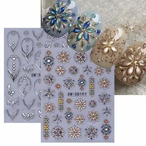 Bohemian 3D Nail Art Stickers, Self-Adhesive Matte French Design, Boho Tribal Totem Print, Perfect Gift for Women and Girls