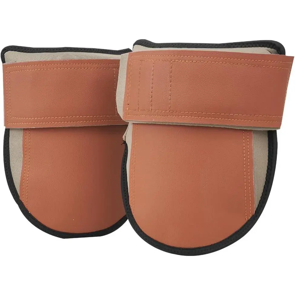 VEVOR Knee Pads for Work, Durable Leather Construction Pads, Machine Washable Work Knee Pads, Easy to Wear and Take Off, Extra Thick Knee Support for Gardening Flooring and Cleaning, Black and Brown