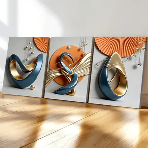 3-count wooden frame canvas, Hanging wall art, modern geometric art poster, abstract art decoration, Modern Home Decor, living room wall decoration, family poster, suitable for bedrooms, offices, corridor art, Modern Art Design