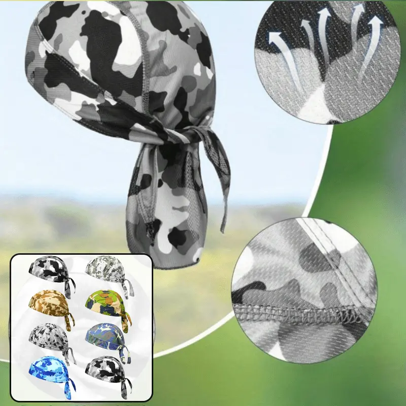 Unisex 8-Pack Sweat-Wicking Skull Caps - Absorbent, Adjustable Size, Easy to Match Cooling Liner Headbands for Cycling, Motorcycle Use, Soft Hair Wraps