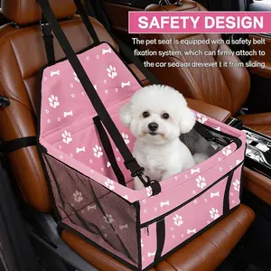 Pet Car Seat Booster for Cars - Safe, Cozy, with Breathable View, Safety Belt Anchor, and Easy-Clean Design