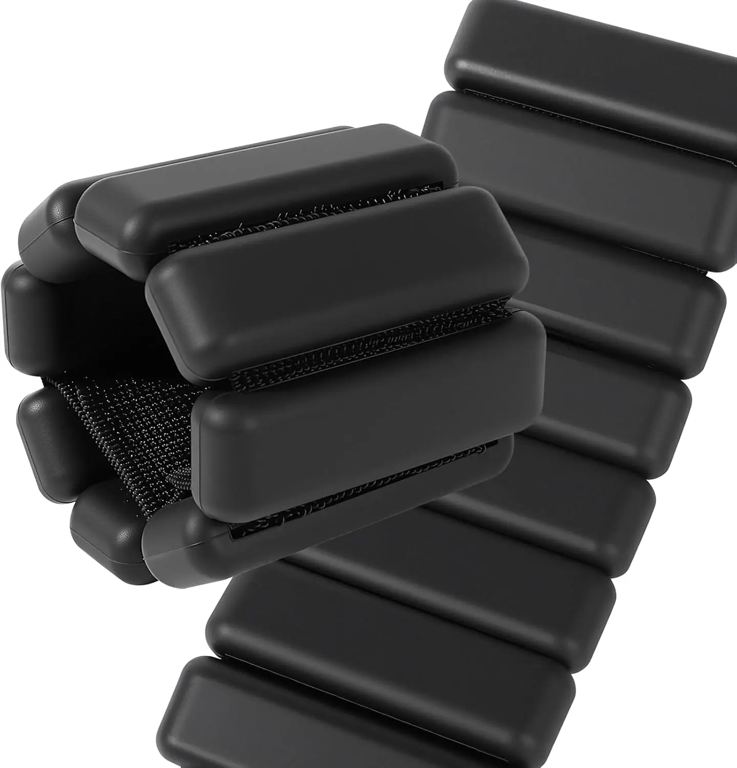 Adjustable Silicone Ankle Wrist Weights Wearable Arm Leg Weight Set for Yoga Pilates Walking Strength Training Black