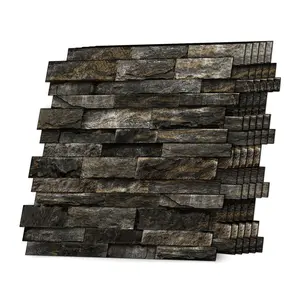 Stone Pattern Wall Sticker, 12pcs/set Self-adhesive Wall Tile Sticker, Wall Decor for Home Kitchen Bathroom Decoration