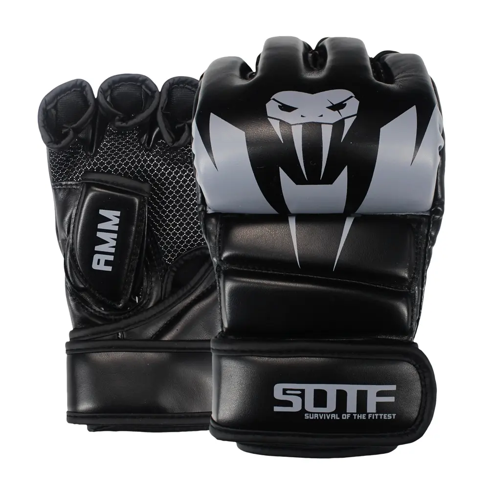 Half Finger Boxing Gloves, 1 Pair Professional Mma Fighting Training Gloves, Punching Gloves for Men & Women, Boxing & Martial Arts Equipment, Protective Gear, Ufc Gloves
