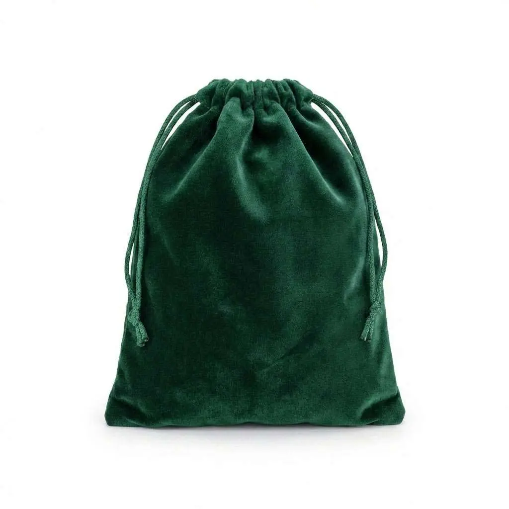 Green Velveteen Bag 2x2.5 — Mini Money Mojo Pouch for Wallet &amp; Pocket