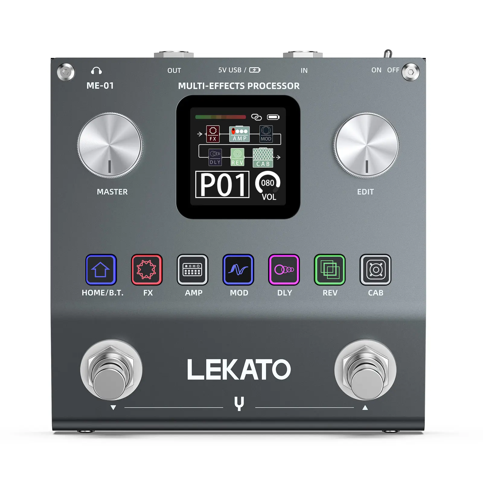 LEKATO ME-01 Multi Effects Guitar Pedal 6 Effects Modules, 80 Presets, 20 IRs LEKATO ME-01 Multi Effects Guitar Pedal 6 Effects Modules, 80 Presets, 20 IRs