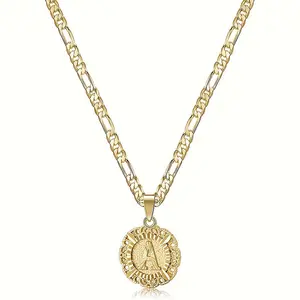 Creative Design 26 pendant necklaces, fashionable and simple, round, trendy and versatile, the same style for men and women, clavicle necklaces, basic styles, initials