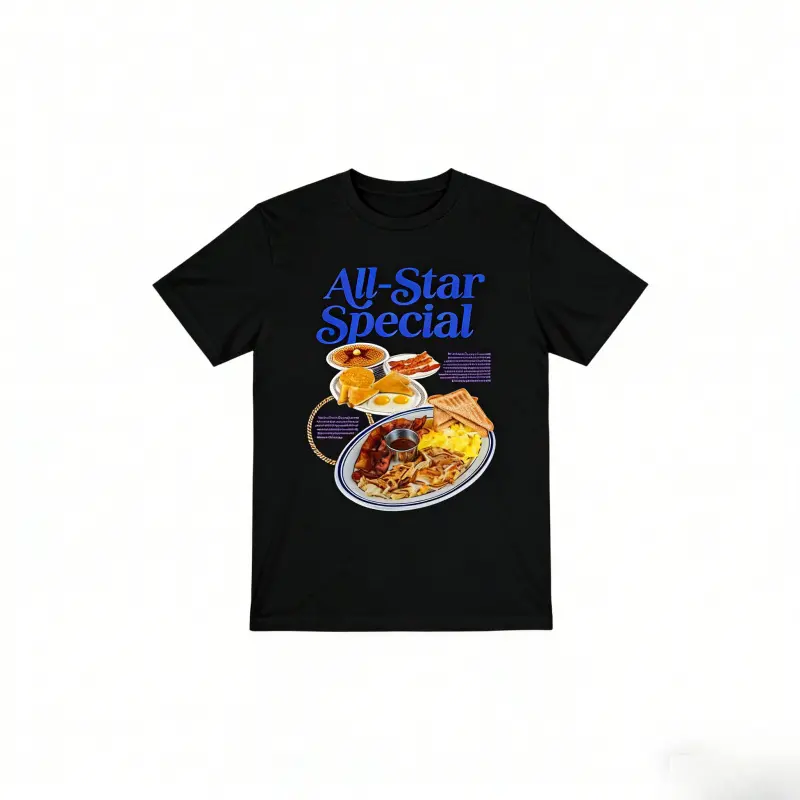 Unisex Printed Short-Sleeve T-Shirt  All-Star Special Breakfast T-Shirt, Unisex Graphic T-shirt, Vintage 90s style top clothing, Unisex graphic Streetwear shirts