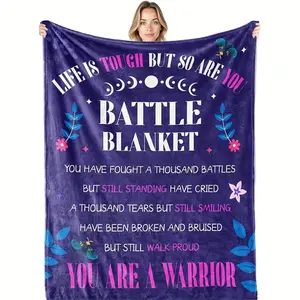 Soft Flannel Cancer Comfort Blanket Suitable for Chemo, Surgery Recovery & Emotional Support Gift - Machine Washable All-Season Bed Blanket with Retro Suitable for Women & Men, Chemotherapy Gift for Care Packages, Surgery Recovery Aid