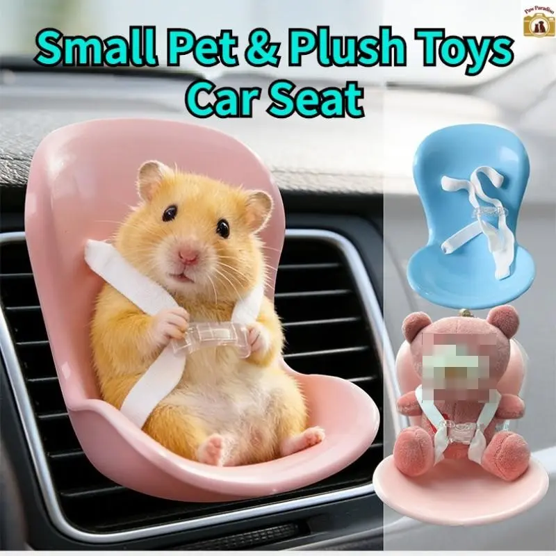 Small Pet Car Safety Seat Harnesses | 2-in-1 for Hamsters, Golden Hamsters, Chinchillas & Plush Toys Bunny Harness Rabbit Harness