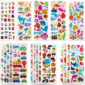 3D Stickers for Kids & Toddlers 500+ Puffy Stickers Variety Pack for Scrapbooking Bullet Journal Including Animal, Numbers, Fruits, Fish, Dinosaurs, Cars and More…