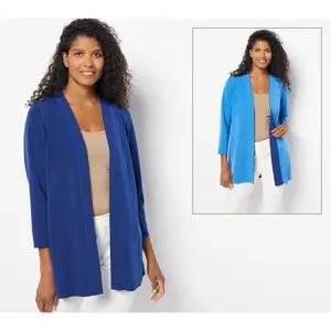 Susan Graver Petite Every Day LK Fusion Reversible Cardigan