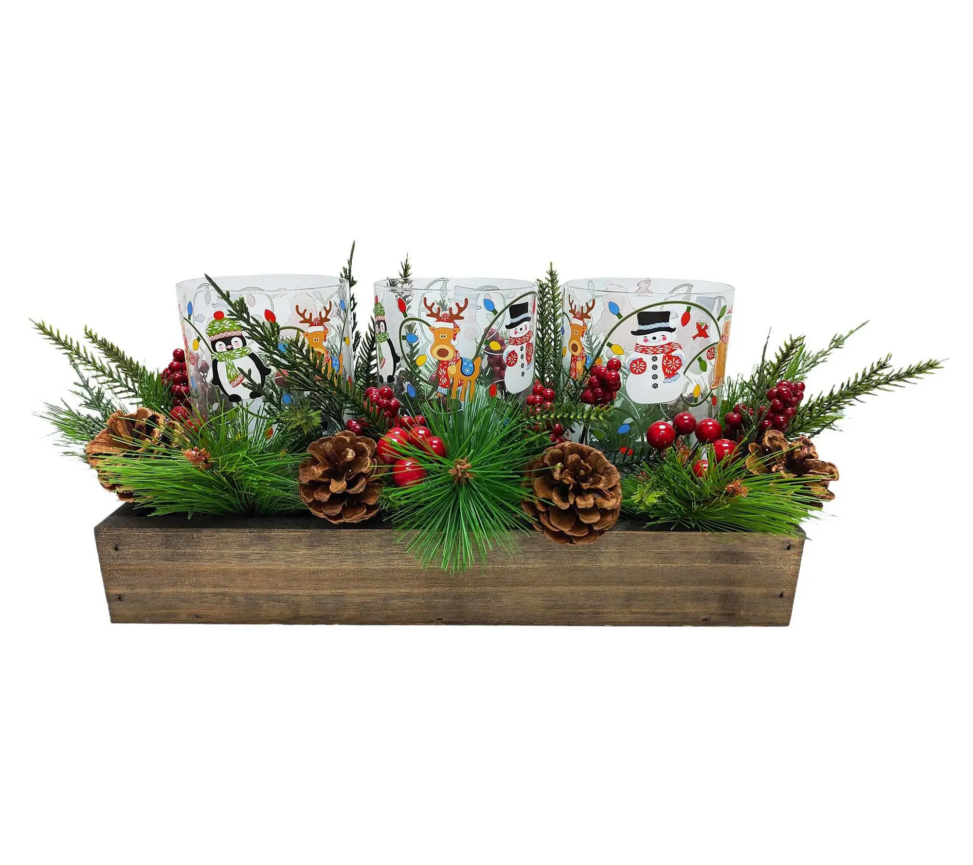 Temp-tations Holiday Hurricane Centerpiece with Greens