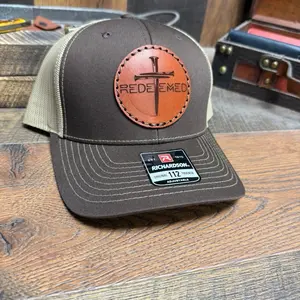 Redeemed Hat, Redemption, Cross Hat, Saved, Leather Patch Hat, Gift, His Her, Dad Hat, Grandpa Hat, Country Hat