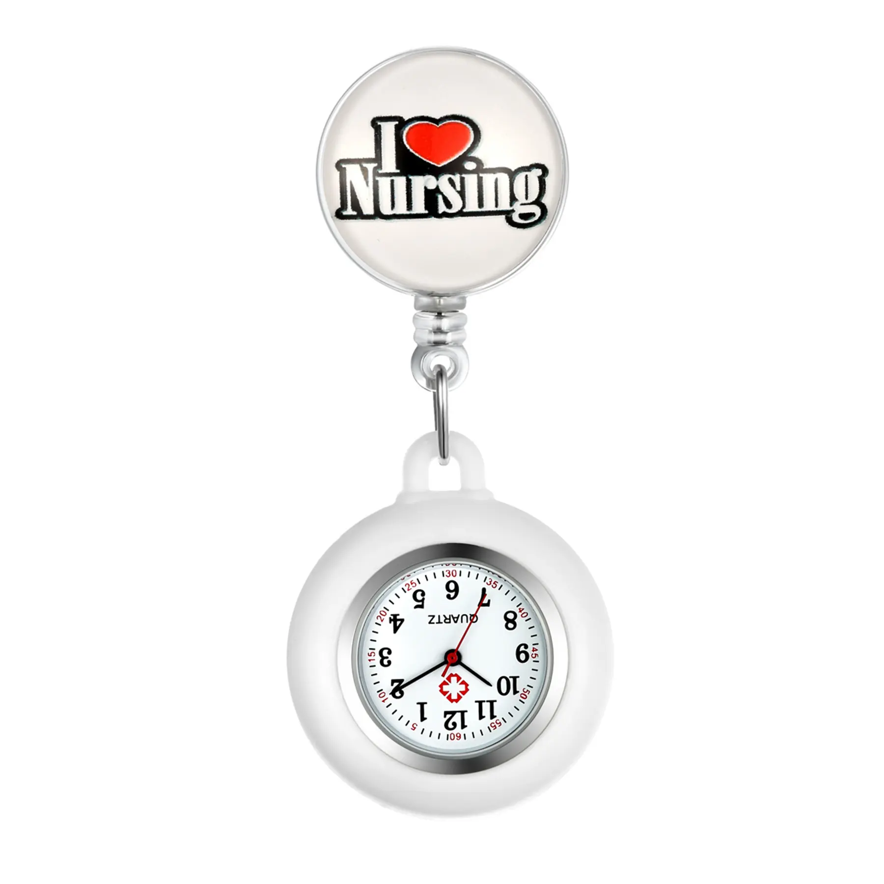 OIDEA Women's Silicone Fob Watch - Nurse & Healthcare Worker Appreciation Gift, "I Love Nurses" Graphic, Soft Skin-Friendly Band, Alloy Case, Quartz Movement, No Clasps, Lightweight, onesize