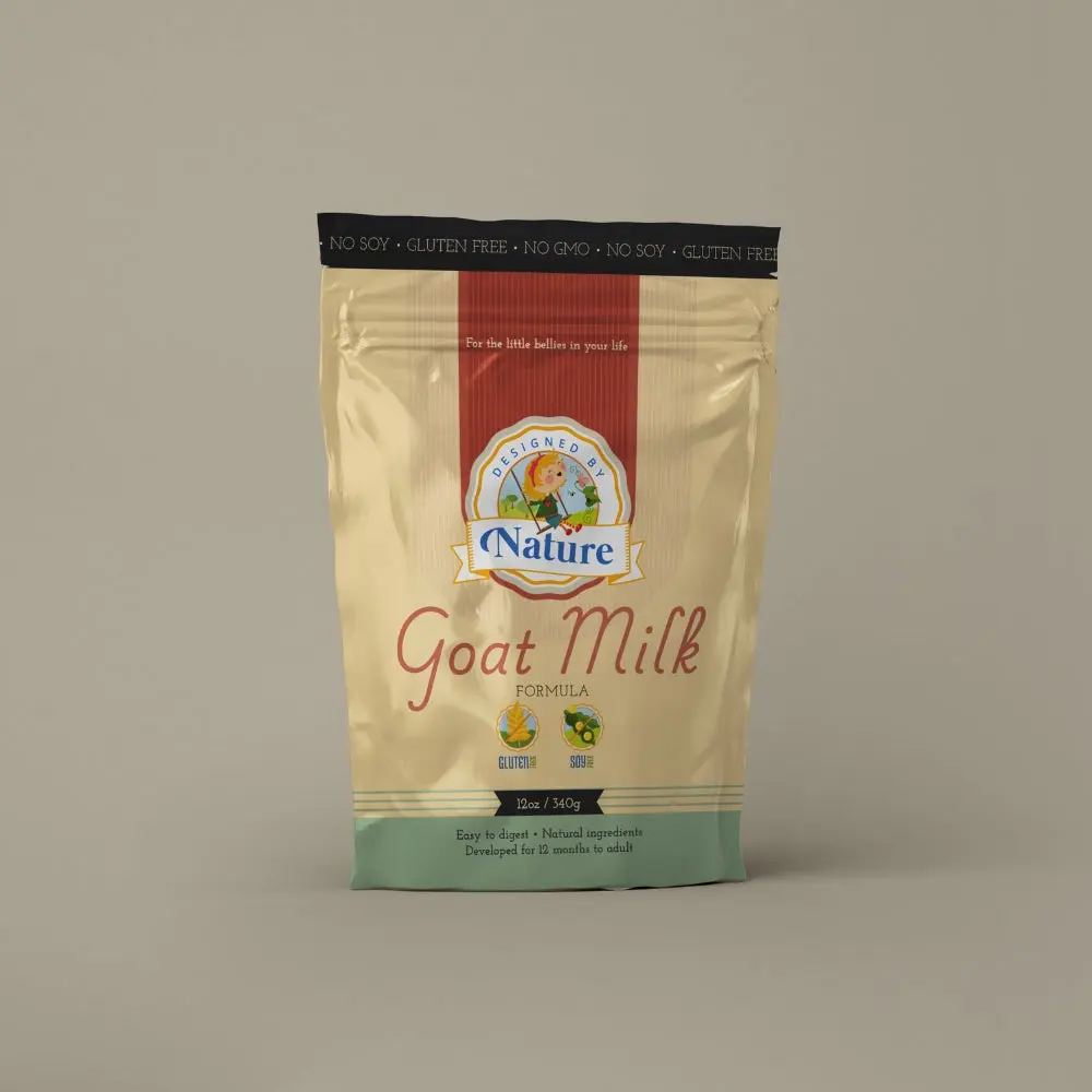 Designed By Nature Goat's Milk Formula - Bundle of 10, 12oz Pouches, Non-GMO, No Corn, No Soy, No Gluten, High in Calcium & Protein, Perfect for Growing Children, 20% Off - Milky