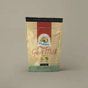 Designed By Nature Goat's Milk Formula - Bundle of 10, 12oz Pouches, Non-GMO, No Corn, No Soy, No Gluten, High in Calcium & Protein, Perfect for Growing Children, 20% Off - Milky