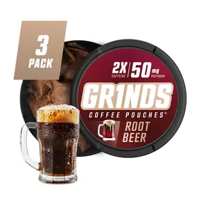 Grinds Coffee Pouches - Root Beer (Pack of 3)