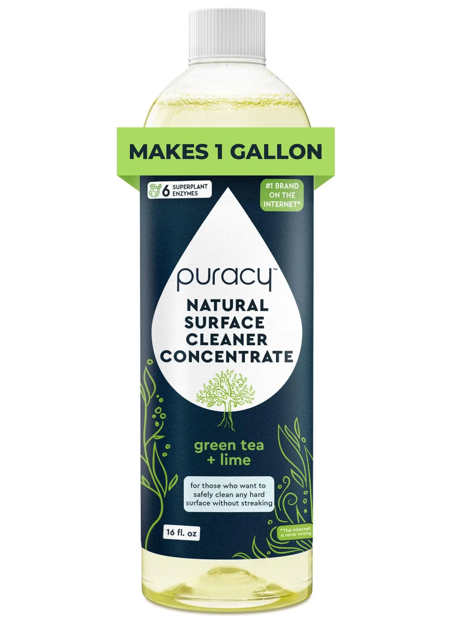 Puracy Everyday Surface Cleaner - Just Add Tap Water to Make 16 Ounces of Natural Household Cleaner - Streak-Free Multi-Surface Cleaner, Nontoxic