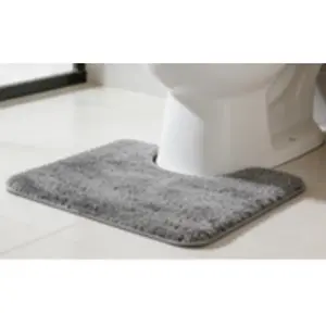 Bathroom toilet mat, fluffy bath mat U-shaped contour carpet, non-slip mat, floor mat, soft and comfortable, super absorbent, non-slip, thick, breathable, quick-drying, suitable for bathrooms