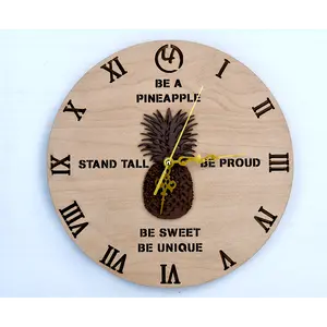 Swingers "Be a Pineapple" Laser Cut Wall Clock - Bull