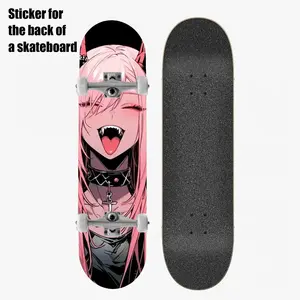 1 piece of street punk trend personality "Wicked and Sweet and Cool Temperament Girl" anime cartoon printed skateboard back
