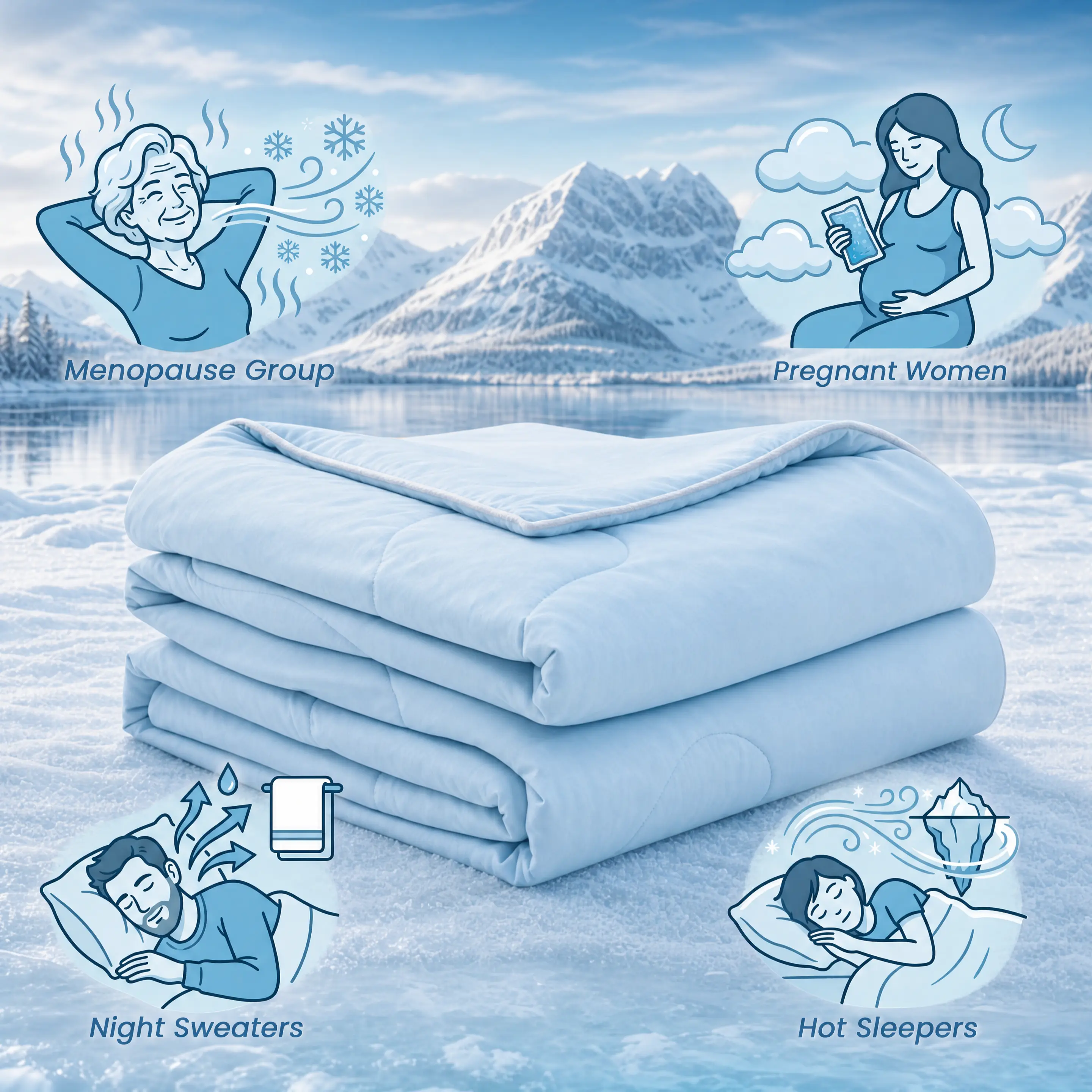 JOLLYVOGUE Bamboo-Derived Rayon Cooling Blanket - Summer Instant Cooling Quilts for Hot Sleepers, Comfy Breathable Oversized Lightweight Bedding, Teenage Bedroom Accessory, Single/Double Sizes