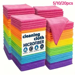 5-, 10- or 20-Pack Microfiber Cleaning Cloths, Ultra-Fine Fiber Cloths for Kitchen, Bathroom, Car and Glass Cleaning, Highly Absorbent Lint-Free Reusable Towels for Dusting, Washing and Polishing