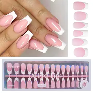150/160pcs Luxury French Wear Nail Tips Set, Nude Pink Brown Ballet Middle Length, Pure Color Matte Finish, Professional Salon Quality, French Tips Nails
