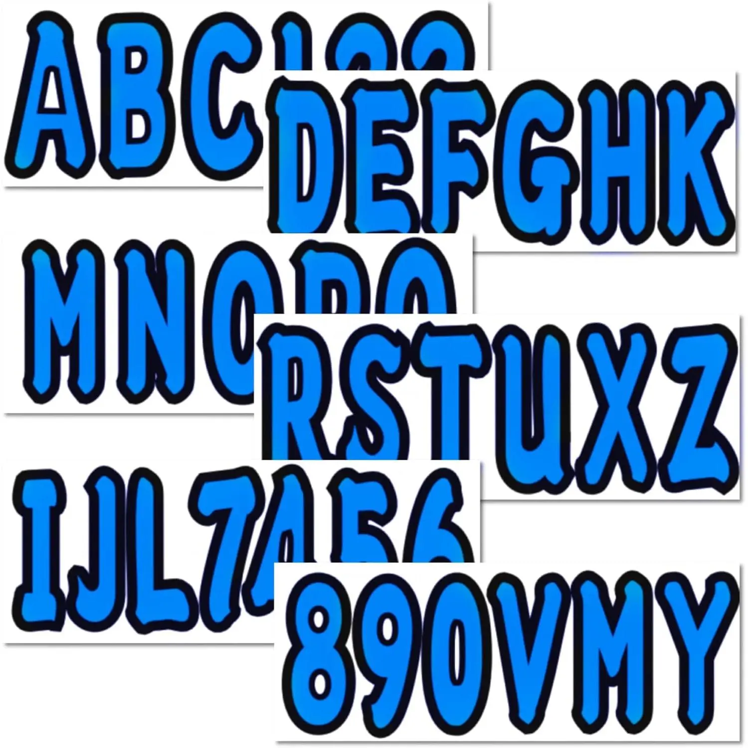 4 Sets of 3" Marine Boat Blue Sticker Decals A-Z Letters & 0-9 Numbers for Yachts & Personal Watercraft  Anti-Scratch