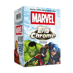 Marvel Official Licensed Topps Chrome 2025 Blaster Trading Cards Featuring Hulk Iron Man & Captain America Collectible Cards