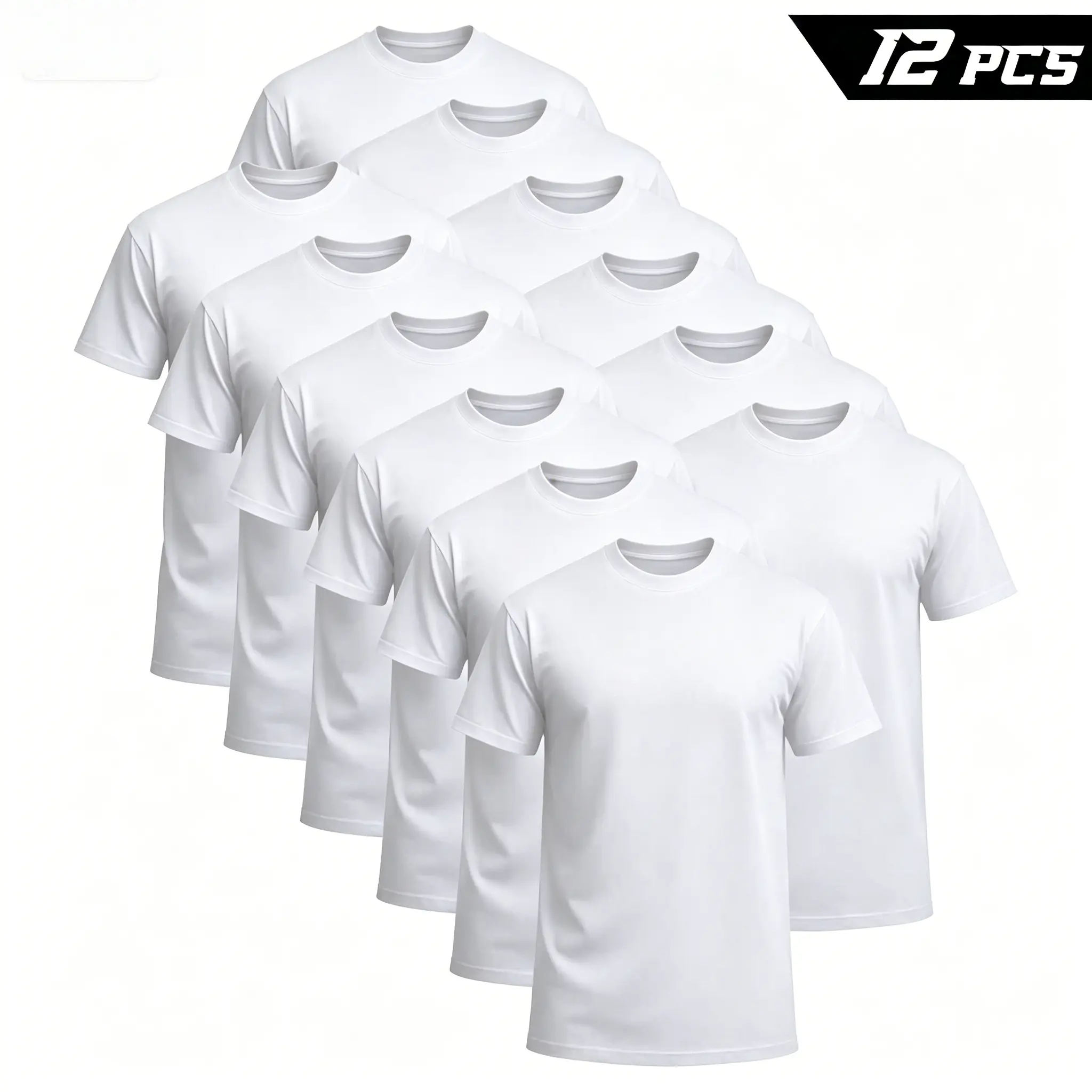 Men's 12-Pack Comfort Fit Cotton Blend Crewneck Short Sleeve T-Shirts, Durable Easy-Care Basic Tops (Black, White) with Eat Sleep Goon Graphic | Book Merch | $39.88, Shortsleeve, Casual, Classic, Plain