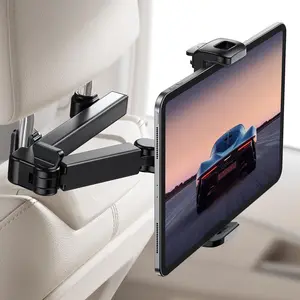 Car Headrest Tablet Holder, 3-in-1 Extension Arm, Adjustable Tablet Car Mount, Car Cellphone Mount, Vehicle Mount, Compatible with 4.7-11" Devices, Ideal for Road Trips