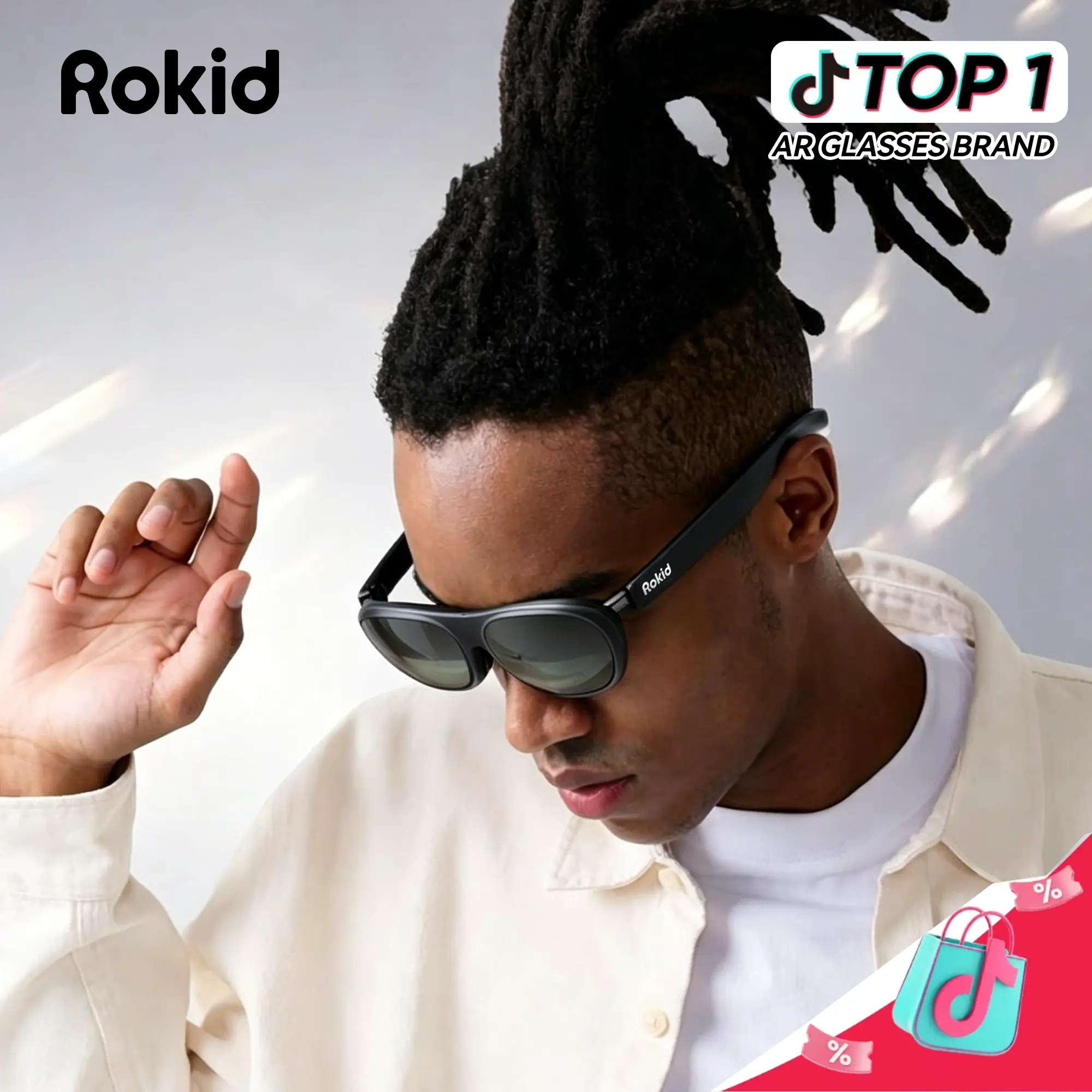Rokid AR Max 2 Glasses (No 3DoF), AR Spatial Glasses (With 3DoF), 300" 120Hz Ultra-HD Home Theater Screen, 50° FOV, 600 Nits Brightness, Hi-Fi Sound & Private speakers, for iPhone 16/15, Steam Deck, ROG, Mac, PC, Android & iOS Wearable Wearable Wearable