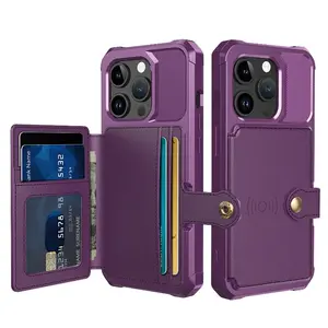 Magnetic Cards Solt Wallet Leather Case for iPhone 15 Plus 16 17 Pro Max Air 14 13 Anti Drop Bag Holder Pocket Cover
