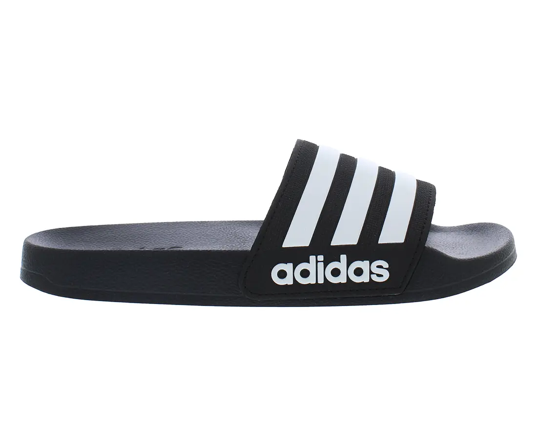 Adidas Boys' Adilette Shower Slides, Quick-Drying 3-Stripes Pool and Shower Slippers with Cushioned Footbed, After Shower Slippers