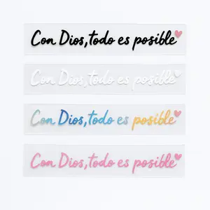 4pcs Con Dios Todo Es Possible Inspirational Message   Decal for Vehicle Decoration Motivational Car Sticker
