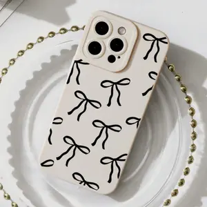 Elegant Bow Design Tpu Anti-Drop Phone Case for Apple Iphones, Soft Protective Cover Compatible with Multiple Models, Ideal Gift for Women