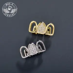 【Fashion casual】Hip Hop Grills Jewelry Micro-Inset Zircon Braces Rapper Accessories Bling，Christmas Ball Carnival Party Costume Accessories