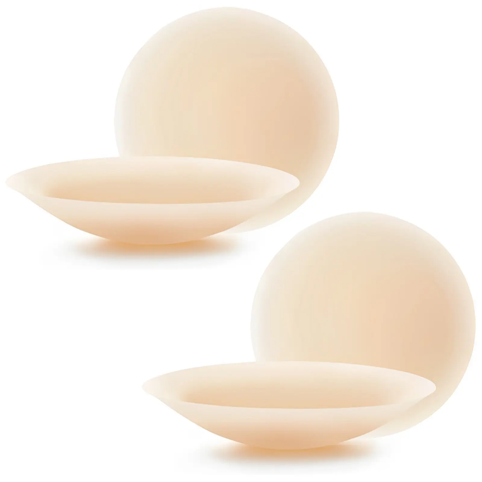 KISWON Lady Women's Bra Accessories, Fit-Friendly Grippy Non-Sticky Seamless Ultra-Thin Reusable Nipple Covers, 2 Pairs Pasties