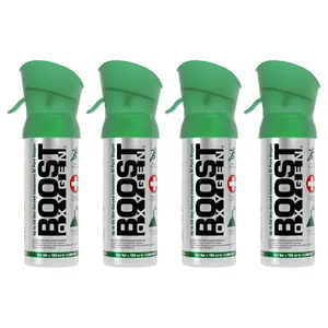 Boost Oxygen Pocket Size 3 Liter Respiratory Support Canister, Natural (4 Pack)
