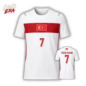 [Custom Name&Number] Personalized Turkey Soccer Jersey, Custom Name Number Football Shirt, Turkiye Fan Jersey For Men Women, Turkish Heritage Sports Apparel, Turkiye Pride Gift