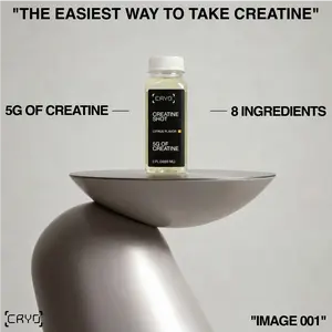 CRYO Creatine Shots — 14 Pack — 5g Creatine Monohydrate per 2oz Shot — Citrus Flavor — No Mixing, No Prep