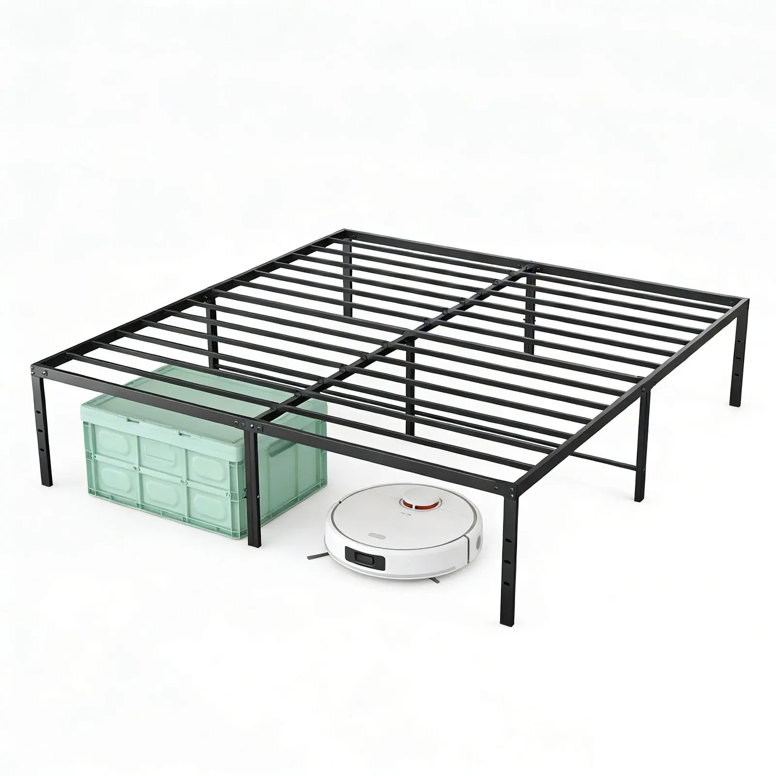 Dorm & Apartment Bed Frame, 16 Inch Heavy Duty Metal Platform Bed Frame, Sturdy Noise-Free Steel Frame, Under-Bed Storage, No Box Spring Needed, Easy Assembly