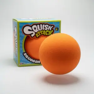 Squish Attack Squooshy Sphere - Orange Stress Ball Fidget Toy for Kids & Adults | Ages 3+