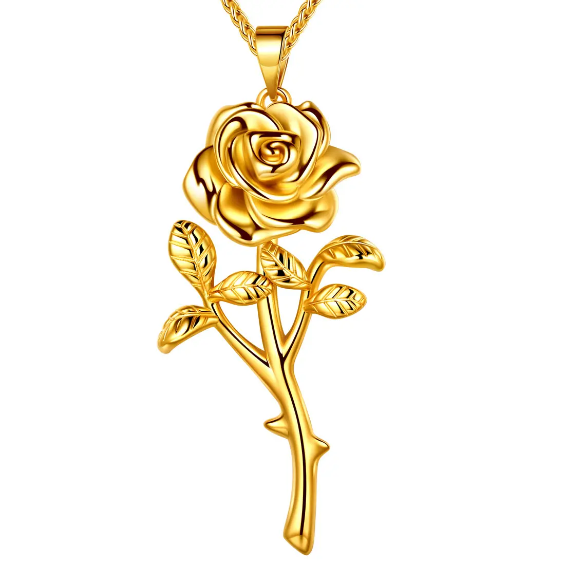 FASJEWLY Fashion Necklace for Women, Cute Romantic 3D Rose Pendant with Adjustable 20-22 in Chain, Rose Gold Aesthetic Accessories, Necklace And Chain, Romantic Accessories, Cute Necklaces, Decorative Necklace